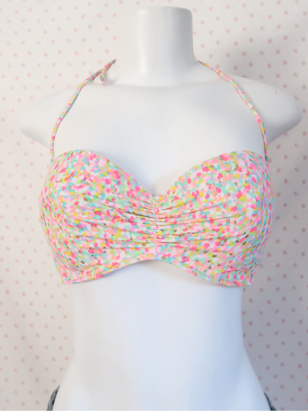 Colorful Confetti Bandeau Bikini Top